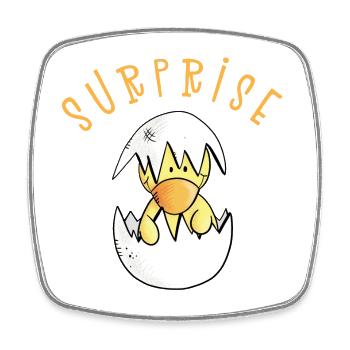 Surprise I chick egg I pregnancy gift - Square fridge magnet - white - Front