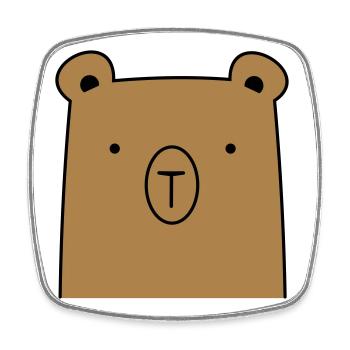 Bear bear cuddly bear gift idea - Square fridge magnet - white - Front