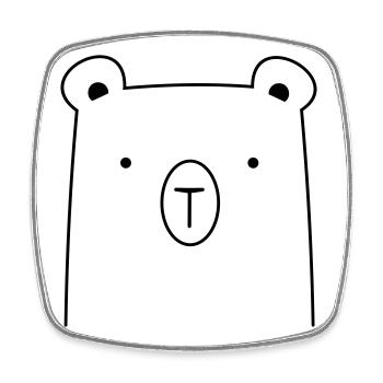 Bear bear cuddly bear gift idea - Square fridge magnet - white - Front