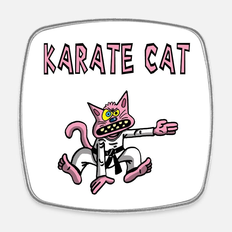 Pink und Karate - Viereckiger Kühlschrankmagnet - Weiß
