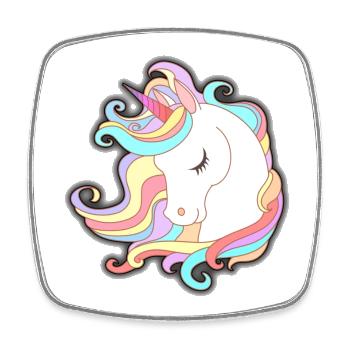 Unicorn Pastel Dream Illustration - Square fridge magnet - white - Front