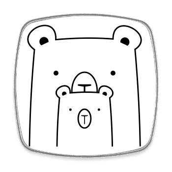 bear bear polar bear brown bear I gift idea - Square fridge magnet - white - Front