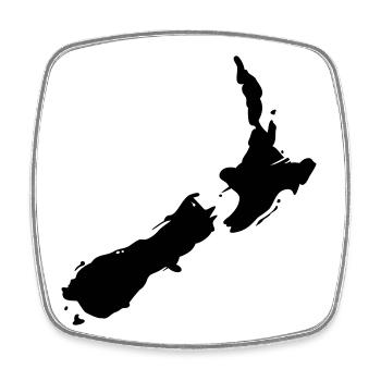new zealand map - Square fridge magnet - white - Front