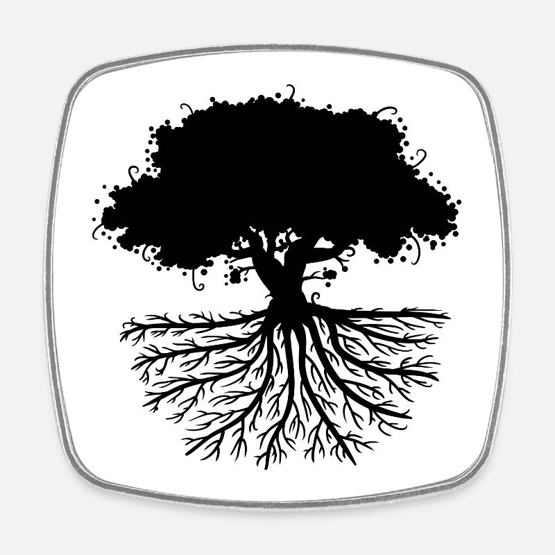 les racines des arbres noirs - Magnet carré - blanc