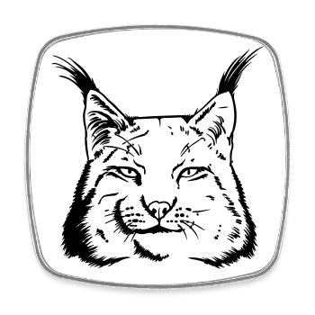 lynx - Square fridge magnet - white - Front