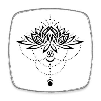 Lotus Lotusblume Om Symbol Mond Yoga - Viereckiger Kühlschrankmagnet - Weiß - Vorne