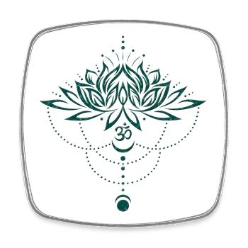 Lotus Lotusblume Om Symbol Mond Yoga - Viereckiger Kühlschrankmagnet - Weiß - Vorne