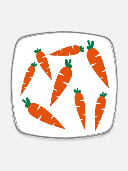 carrots - Viereckiger Kühlschrankmagnet - Weiß