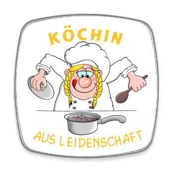 Köchin aus Leidenschaft - Viereckiger Kühlschrankmagnet - Weiß - Vorne