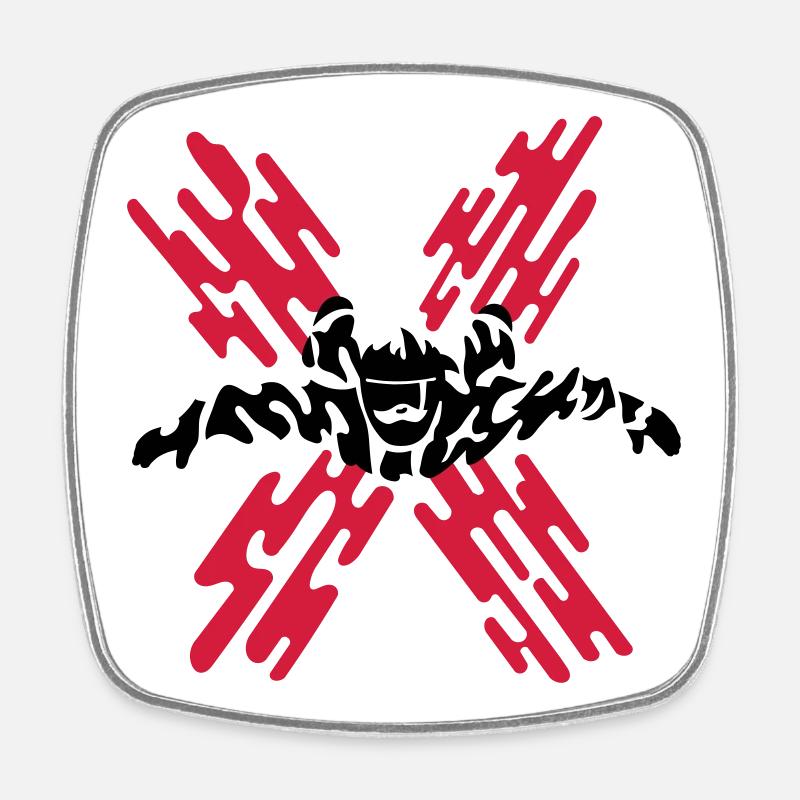 skydiver x - Viereckiger Kühlschrankmagnet - Weiß