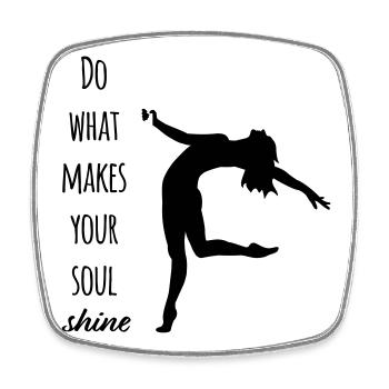 Soul Shine Poledance Silhouette mit Zitat - Viereckiger Kühlschrankmagnet - Weiß - Vorne