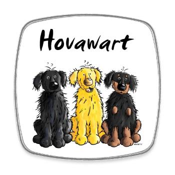 Hovawart - Hovi - Hund - Viereckiger Kühlschrankmagnet - Weiß - Vorne