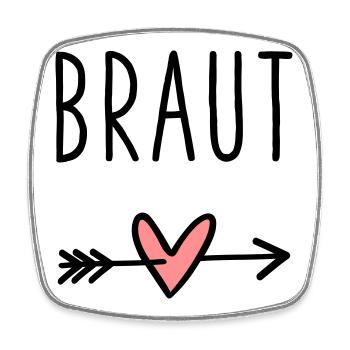 Braut Herz Amor Pfeil Junggesellenabschied - Viereckiger Kühlschrankmagnet - Weiß - Vorne