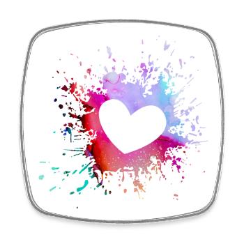 Colorful Heart Splashes of Color - Square fridge magnet - white - Front