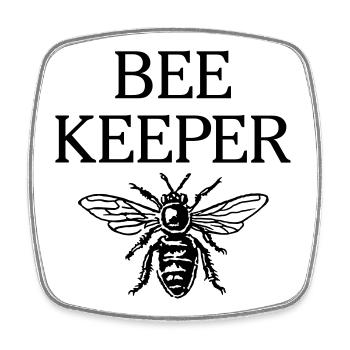 Beekeeper - Viereckiger Kühlschrankmagnet - Weiß - Vorne