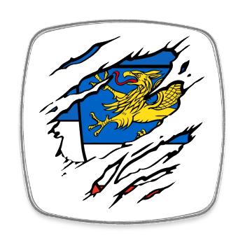 Rostock - Square fridge magnet - white - Front