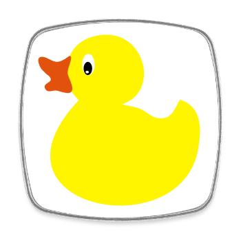 canard - Magnet carré - blanc - Devant