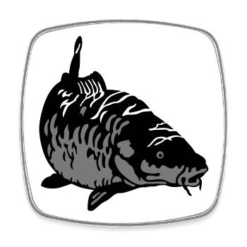 Carp - Square fridge magnet - white - Front