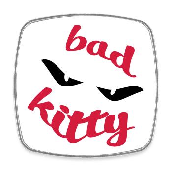 Bad Kitty - Viereckiger Kühlschrankmagnet - Weiß - Vorne