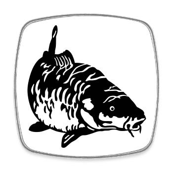 Carp - Square fridge magnet - white - Front