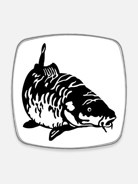 Carp - Magnet carré - blanc