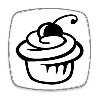 Cupcake Kirsche – Süßer Kuchen & Partyspaß - Viereckiger Kühlschrankmagnet - Weiß - Vorne