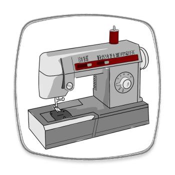Illustration de machine à coudre sans couture - Magnet carré - blanc - Devant