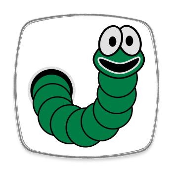 Wurm aus dem Loch Motiv - Viereckiger Kühlschrankmagnet - Weiß - Vorne