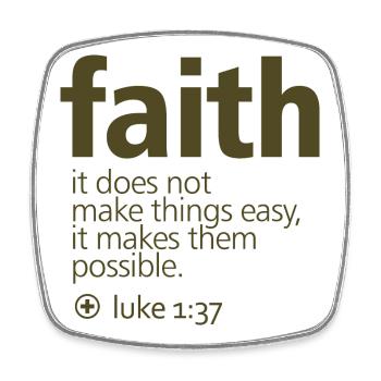 Faith - Square fridge magnet - white - Front