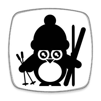 wintersport humor pinguin - Viereckiger Kühlschrankmagnet - Weiß - Vorne