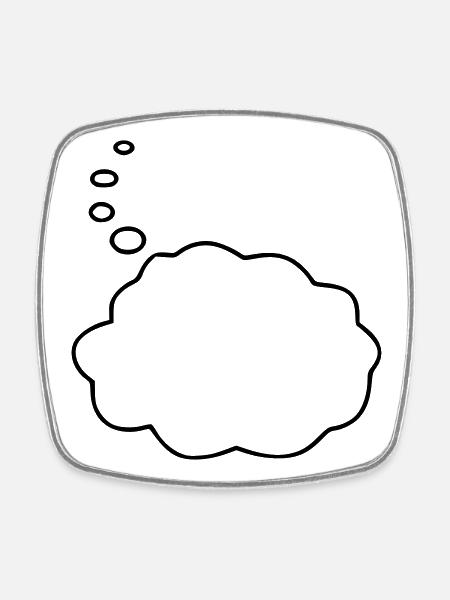 Speech Bubble / Thought Bubble - Square fridge magnet - white