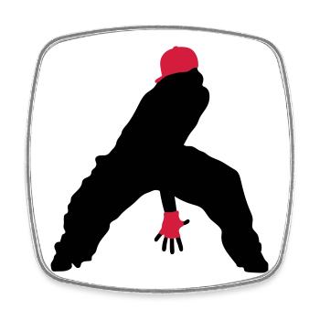 Hip Hop - Viereckiger Kühlschrankmagnet - Weiß - Vorne