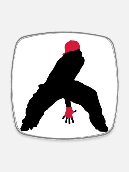 breakdance - Magnet carré - blanc
