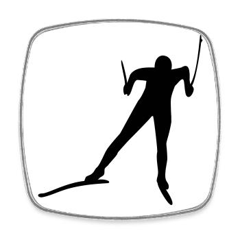 langläufer ski langlauf wintersport - Viereckiger Kühlschrankmagnet - Weiß - Vorne
