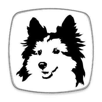 Dog - Square fridge magnet - white - Front