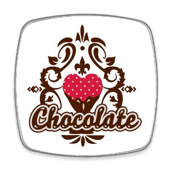 Chocolate Design - Square fridge magnet - white - Front