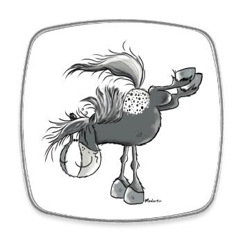 Witziger Appaloosa - Westernpferd - Viereckiger Kühlschrankmagnet - Weiß - Vorne