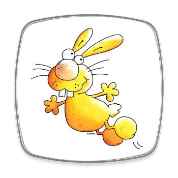 Crazy Rabbit - Bunnies - Square fridge magnet - white - Front