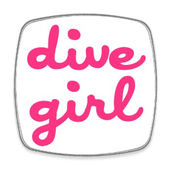dive girl - Magnet carré - blanc - Devant