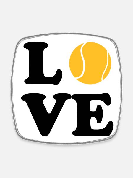 Tennis - Viereckiger Kühlschrankmagnet - Weiß