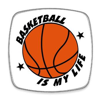 Basketball - Square fridge magnet - white - Front