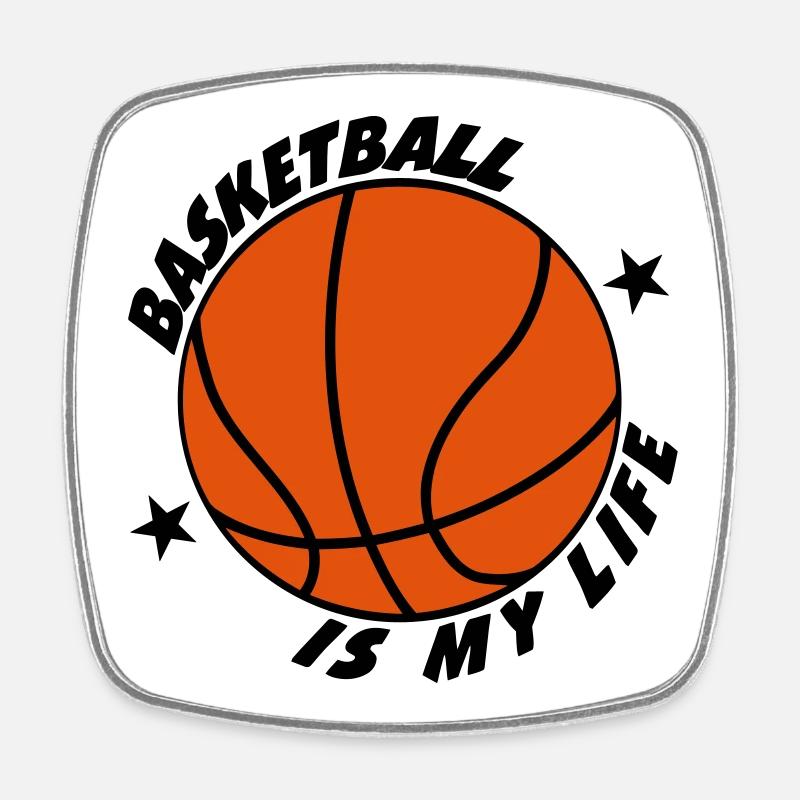 Basketball - Magnet carré - blanc