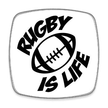 Rugby - Square fridge magnet - white - Front