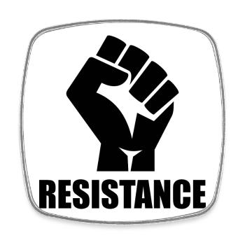 Widerstand / Resistance (schwarz / black) - Viereckiger Kühlschrankmagnet - Weiß - Vorne
