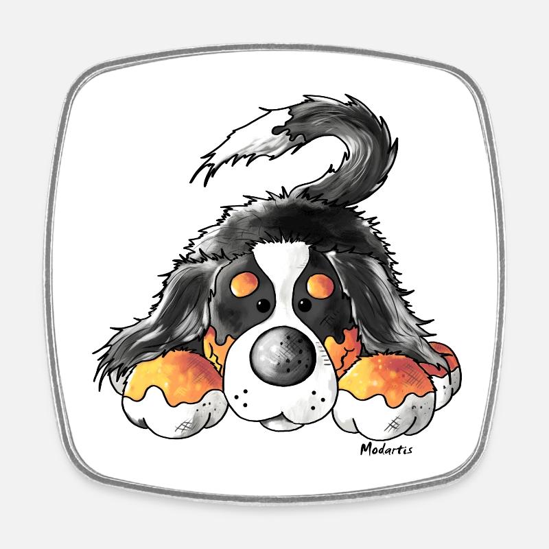Mignon Bouvier bernois - Chiens - Magnet carré - blanc