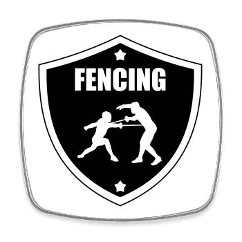 Fencing - Square fridge magnet - white - Front