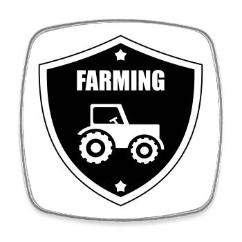 Farming - Viereckiger Kühlschrankmagnet - Weiß - Vorne