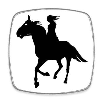 Horses, horse, riding, pony, cowboy, trot, Gallop - Square fridge magnet - white - Front