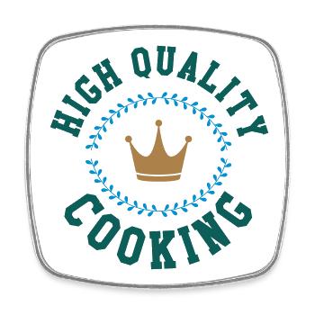 Cooking - Viereckiger Kühlschrankmagnet - Weiß - Vorne