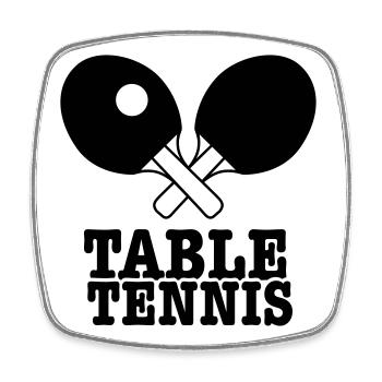 table tennis - Square fridge magnet - white - Front